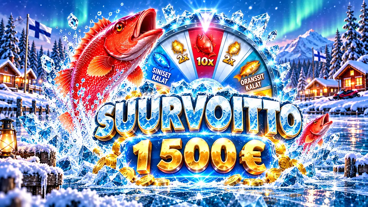 Ice Fishing suurvoitto 1 500 € pelipyörän edessä